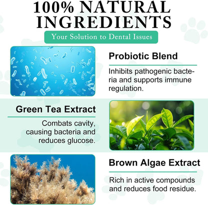 Dog Dental Powder - Teeth Cleaning Powder for Dogs - Dog Dental Care - Plaque & Bad Breath Off P-owder D-og - D-ental Care Supplies for Small - Medium - Large Do-gs