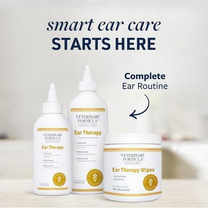 Veterinary Formula Clinical Care Ear Therapy, 8 oz. – Cat and Dog Ear Cleaner – Helps Soothe Itchiness and Clean The Ear Canal of Debris and Buildup