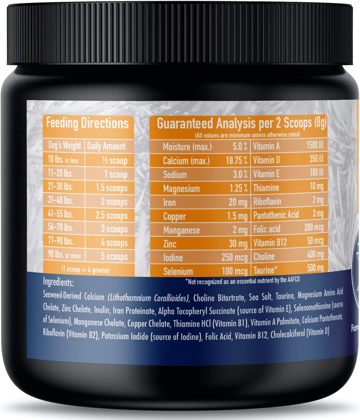 Annamaet Enhance Vitamin and Mineral Supplement for Raw and Home Cook Meals for Dogs, 8.5-oz jar,Off White