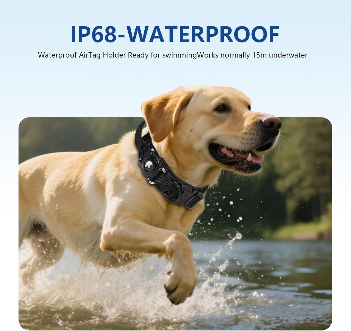 2026 New and Improved AirTag Dog Collar, Military Tactical Dog Collar with Integrated AirTag Holder - Adjustable Control Handle, Durable Metal Buckle, Comfortable GPS Dog Collars (Black,L)