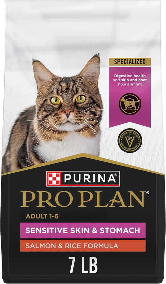 Purina Pro Plan Sensitive Skin and Stomach Adult Cat Food Salmon and Rice Formula - 7 lb.