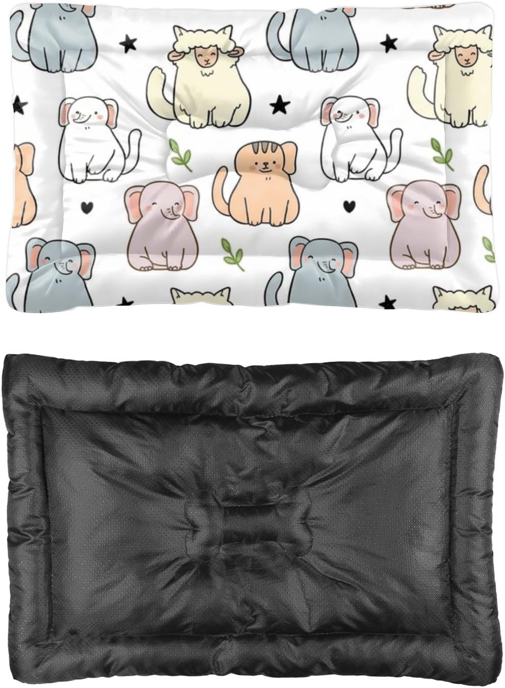 Breathable Cat Beds with Anti-Slip Bottom, Cute Cats Cat Cushion Chew Proof Dog Crate Pad Dog Beds for Cars Cozy Mattress for Indoor& Outdoor Sofa Cars, Machine Washable 24 X 36 Inch