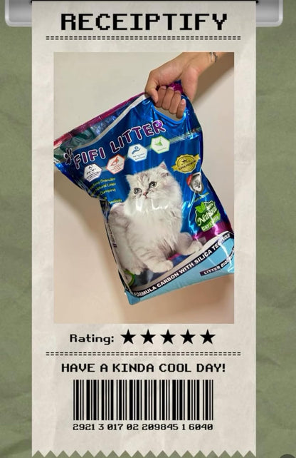 FIFI Litter®15-lbs. 99.9% Dust-Free, Non-Tracking,All Natural,Premium Multi-Cat Formula,Bentonite/Carbon/Silica, Hypoallergenic,Quick Clumping, Odor Control, Super Absorbent, Unscented.