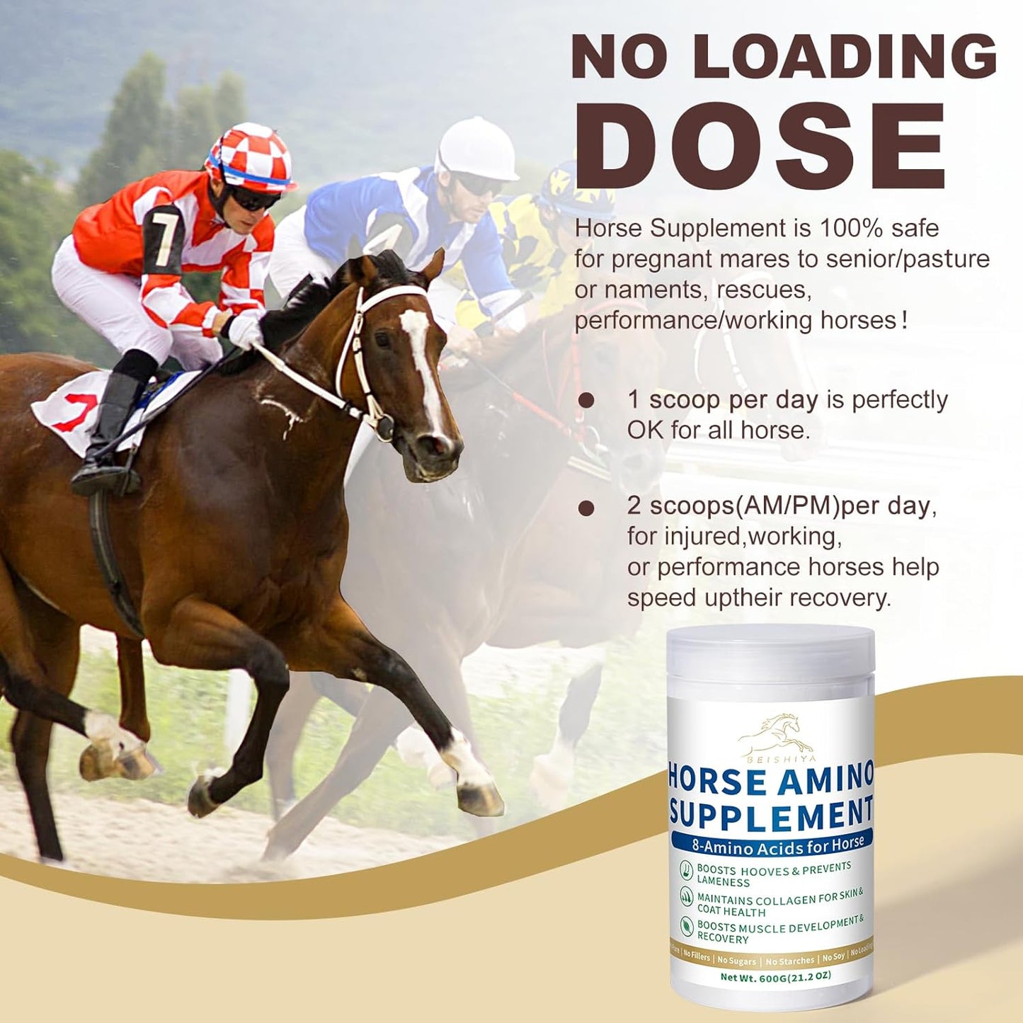 Horse Supplement for Joint, Hoof, and Coat Health, 8 Amino Acids for Horses, 30-Day Fast Results, XL Power Formula Boost Hooves & Prevent Lameness, Immune Health, Muscle Growth, 110-Day Supply