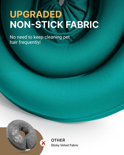 MIDOG Soft Inflatable Dog Cone - Comfortable Alternative After Surgery That Doesn't Block Vision, Patented Donut Recovery Collar Prevents Licking for Large & Medium Dogs (L)