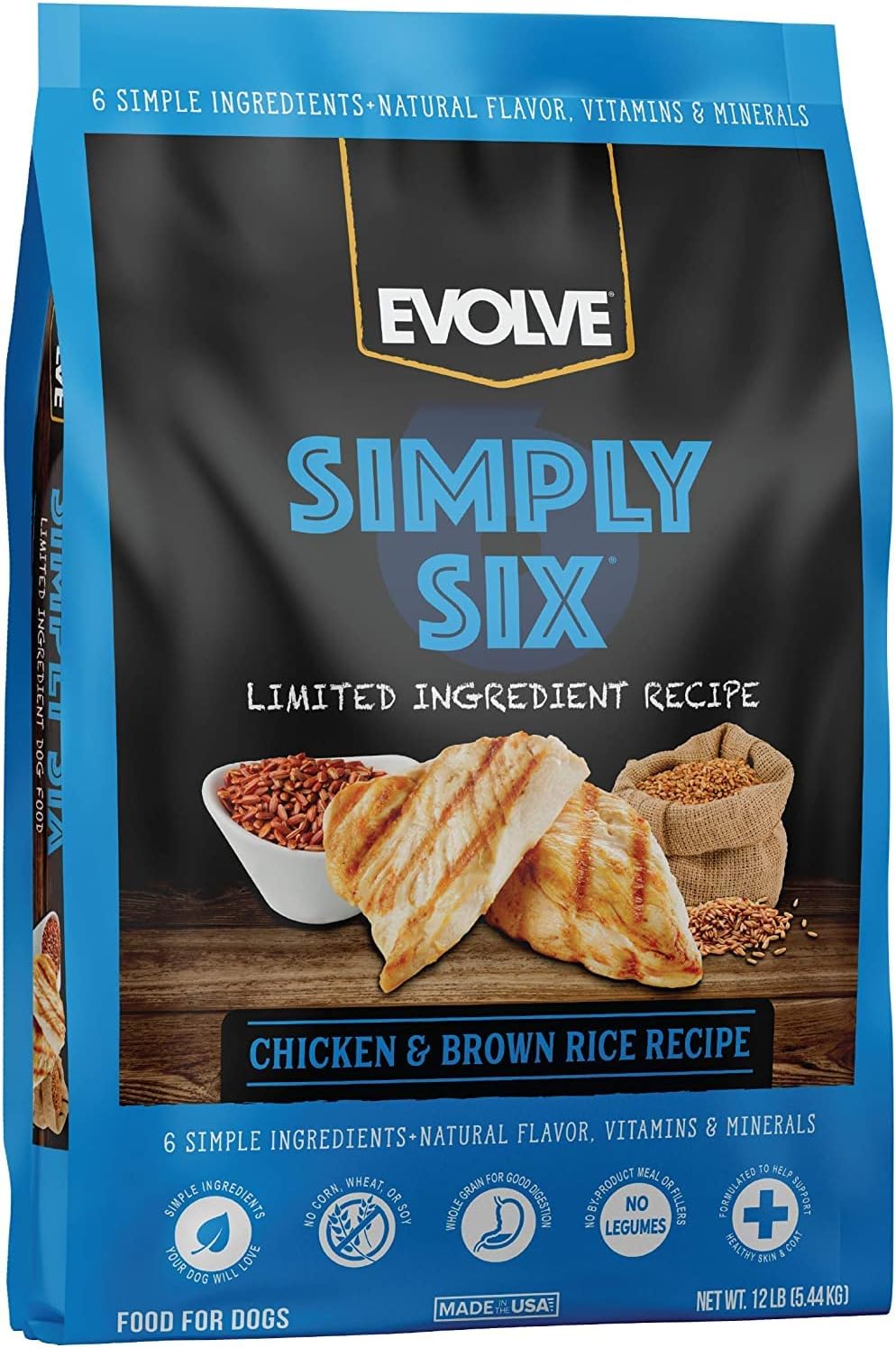 Evolve Pet Food Simply Six Chicken and Brown Rice Recipe Dog Food 4 lb. Bag