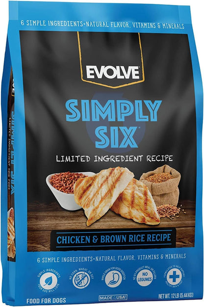 Evolve Pet Food Simply Six Chicken and Brown Rice Recipe Dog Food 4 lb. Bag