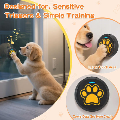 ChunHee Dog Training Bells for Door - Dog Door Bell for with 28 Custom Sounds | Dog Bell for Door Potty Training | Chew-Proof & Adjustable Volume (0-115dB) | Teach Puppies to Signal to Go Outside