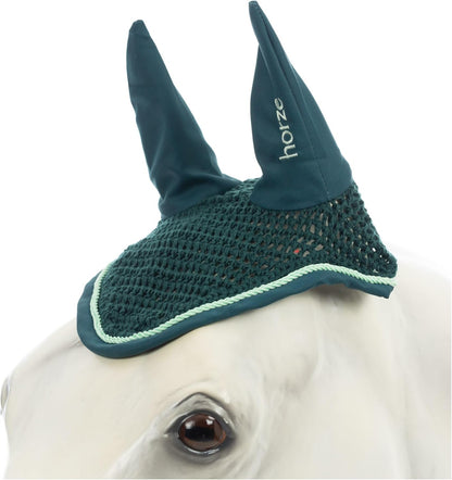 HORZE Pegasus Pony Ear Net - Dark Sea Green - Pony