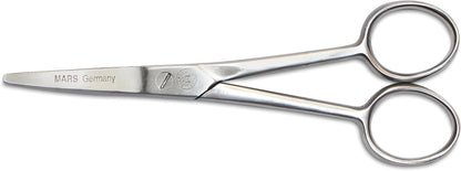 Mars Professional Stainless Steel Curved Scissors Shears, Microserrated, Blunt Points, 5" Length
