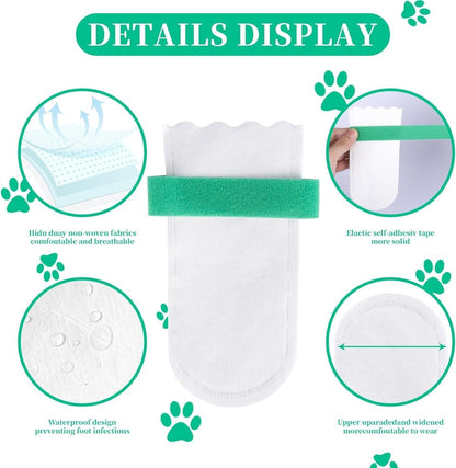40 Disposable Dog Paw Protectors Adjustable Velcro Socks for Small Medium Large Dogs Indoor Outdoor Walking Footmuffs (S (5-16 lb) 40)