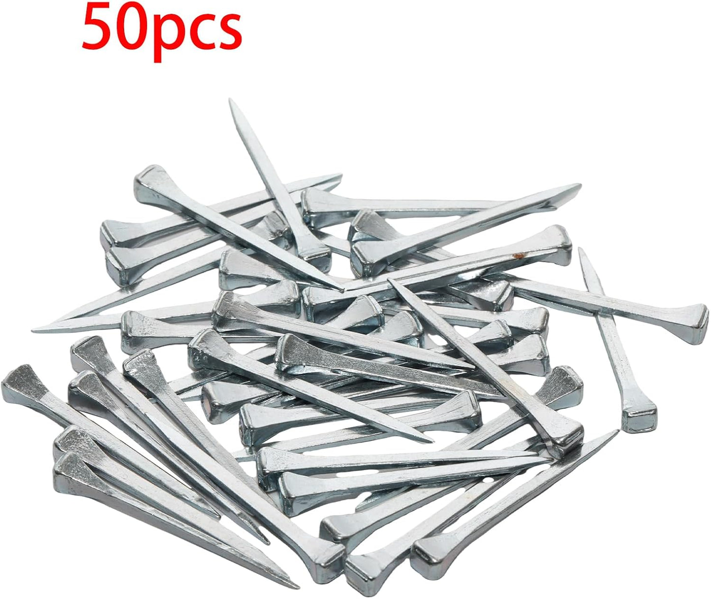 50 Pcs E5 Horseshoe Nails, Low-Carbon Steel Horseshoe Nails for Horse Training Equestrian Sports（51mm）