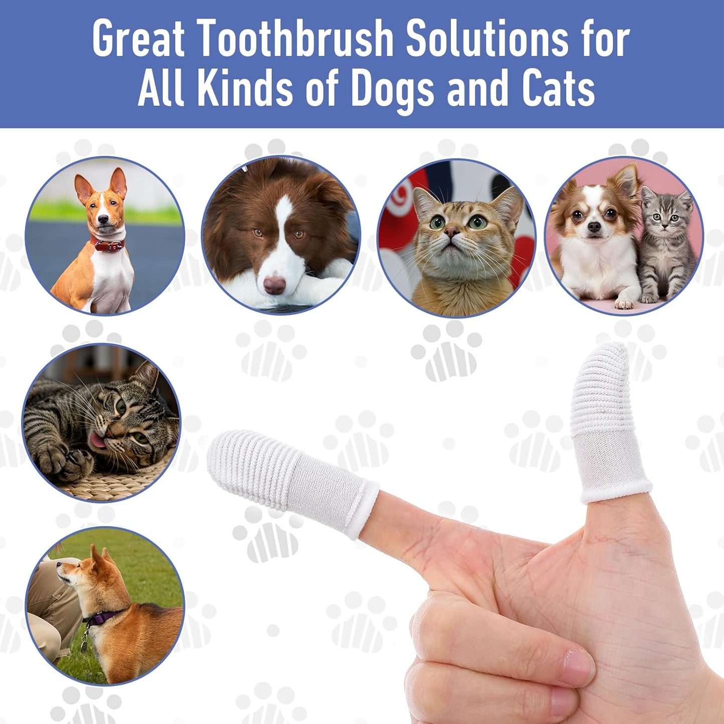 Dog Toothbrush Finger Toothbrush Set 60 PCS Soft Finger Toothbrushes for Dog Teeth Cleaning Washable Pet Dental Care Kit with Cleaning Wipes for Small Dogs Cats Puppies & Kittens at Home