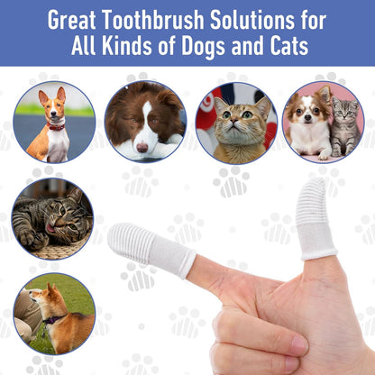 Dog Toothbrush Finger Toothbrush Set 60 PCS Soft Finger Toothbrushes for Dog Teeth Cleaning Washable Pet Dental Care Kit with Cleaning Wipes for Small Dogs Cats Puppies & Kittens at Home