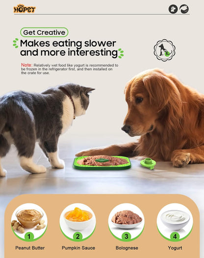 HOPET Licking Mat for Dogs Crate, Interactive Large 7.1" Size Lick Mats for Boredom Relief & Anxiety Reduction, Soft & Safe Peanut Butter Lick Pad for Training(Square-Shaped)