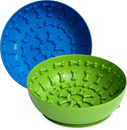 Lick mat for Dog Slow Feeder Bowl Anxiety Boredom Reducer Perfect for Yogurt, Peanut Butter. Wobble Dog Slow Feeder Bowl Easy to Clean - Non Slip Design BPA Free Silicone Licking mat - Green