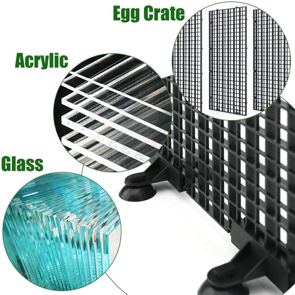 LINLAN Aquarium 10 Pieces Divider Suction Cup Clips, Glass Fixing Clips, Plastic Mesh Board Isolation Holders for Fish Tank (White-Translucent)