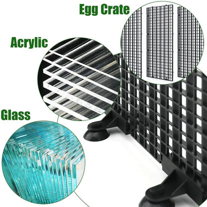 LINLAN Aquarium 10 Pieces Divider Suction Cup Clips, Glass Fixing Clips, Plastic Mesh Board Isolation Holders for Fish Tank (White-Translucent)