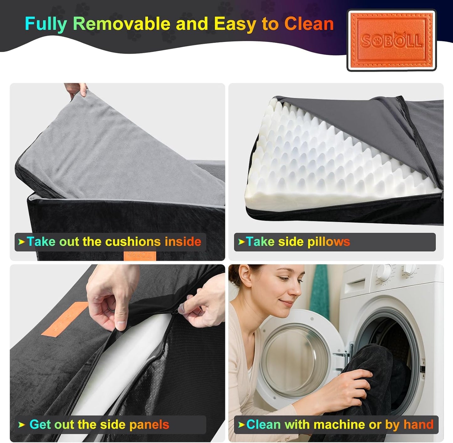 Dog Car Seat - Small Dogs Waterproof Booster Clip-on Harness and Thick Memory Foam Padding Pet Travel Bed Small Dog Car Seat Cover (Black, Large)