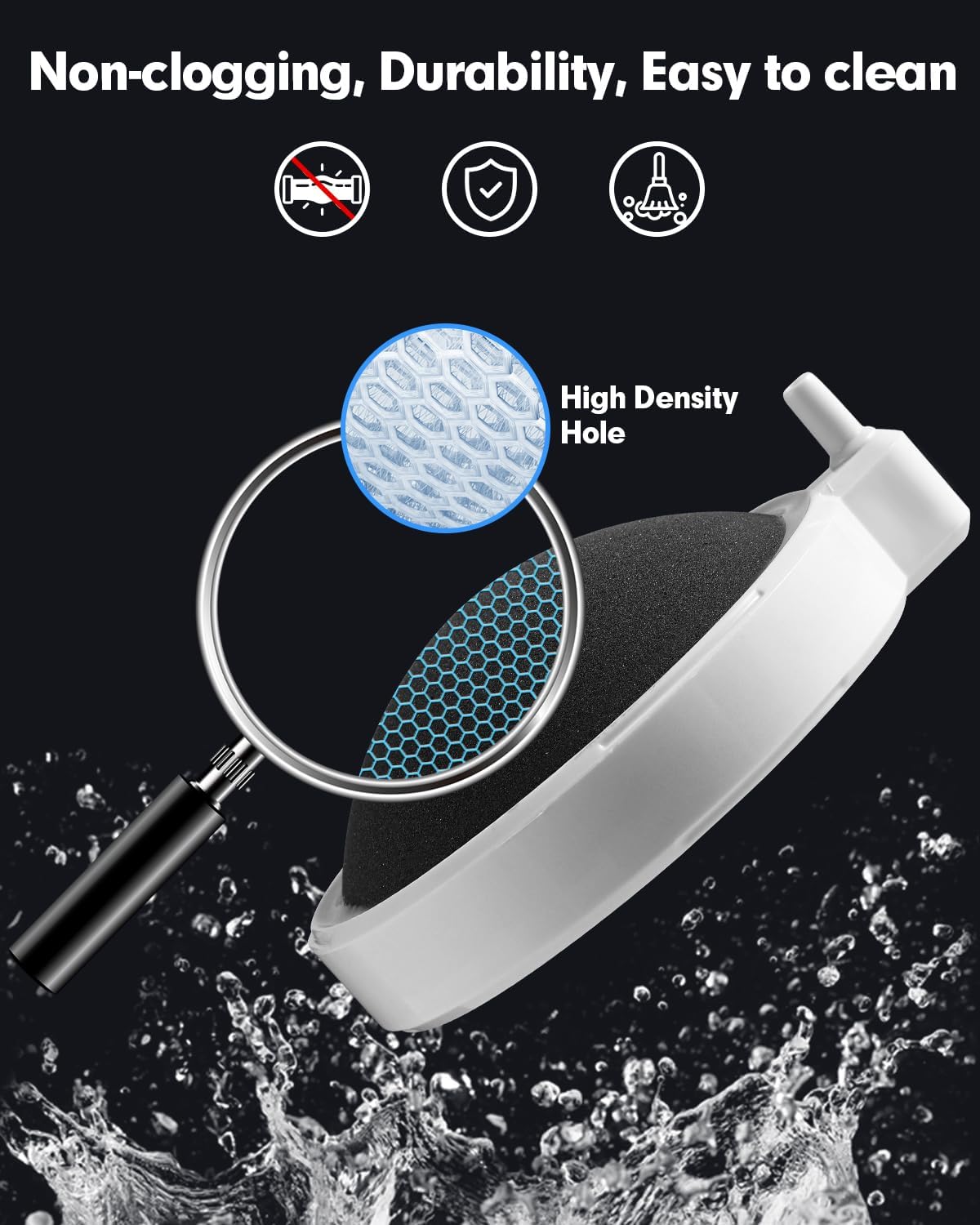 Air Stone for Aquarium Fish Tank Bubbler, 3.2 Inch Nano Air Bubble Stone Aerator Accessories Bubbler for Fish Tank Air Pump Hydroponics