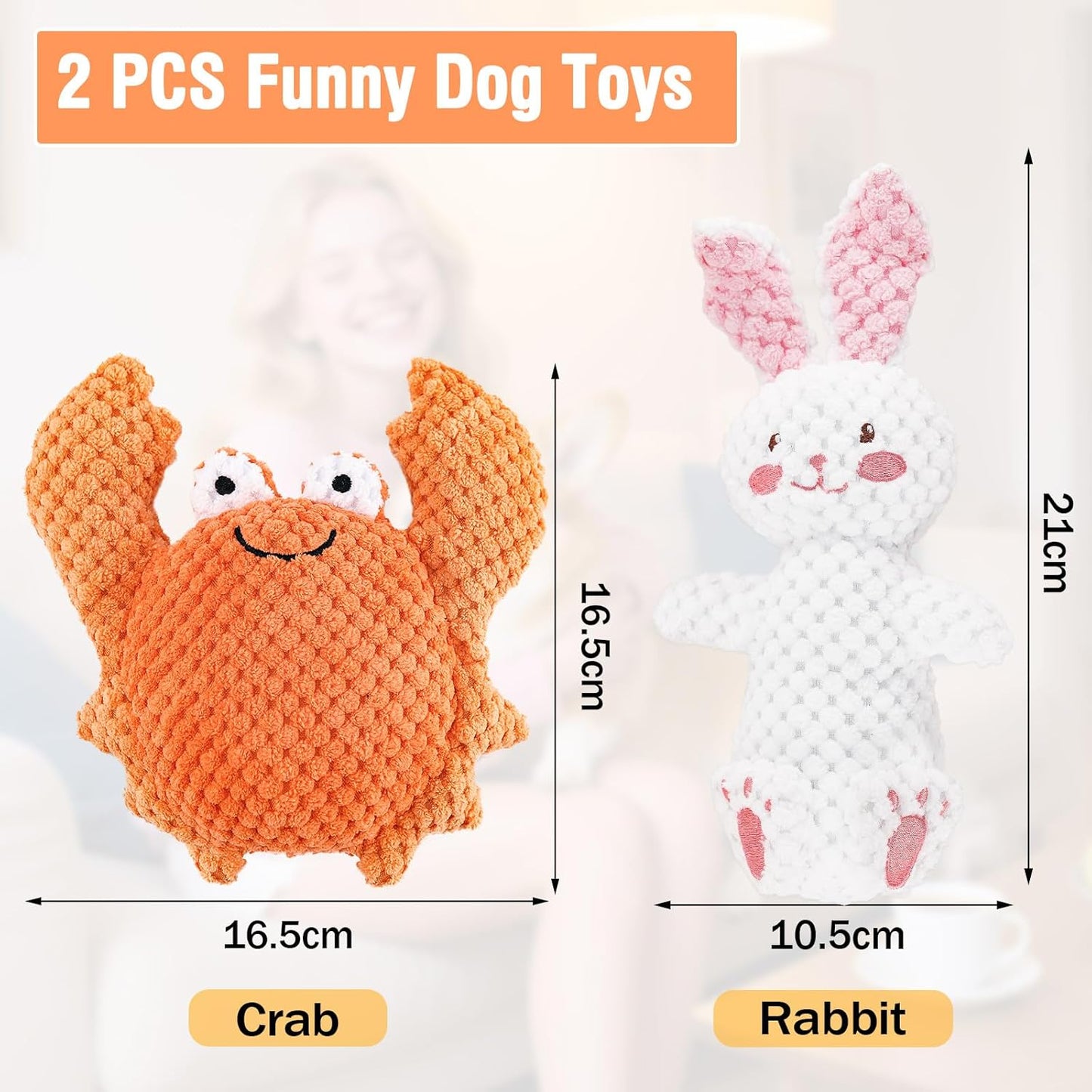 2 PCS Horse Chew Toy, Stuffed Plush Horse Toy, Dog Squeaky Toy Durable Pet Accessory