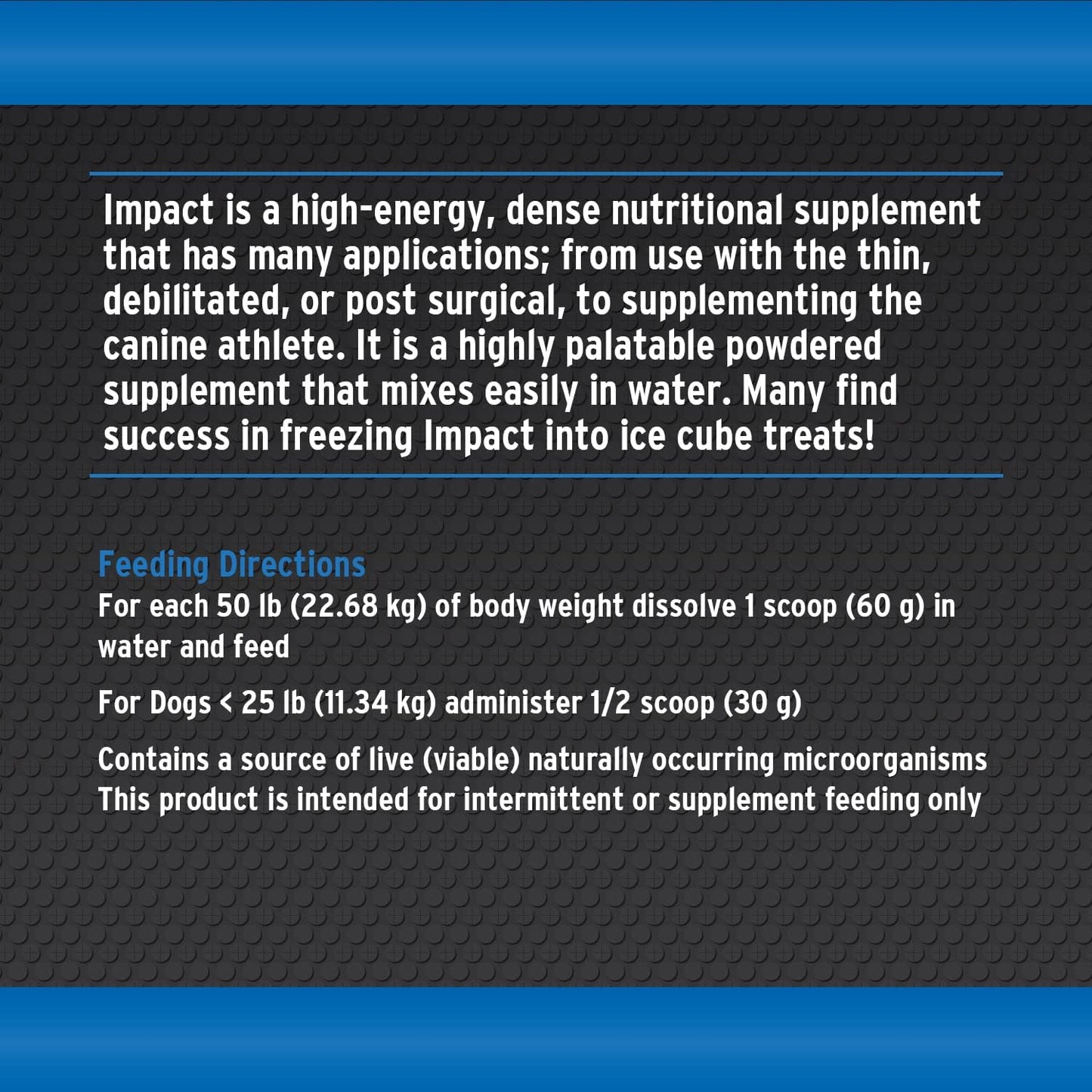 Annamaet Impact – High-Energy Dense Nutrition Supplement for Dogs – Helps Support Healthy Weight in Canine Athletes, Post-Surgical Dogs and Dogs with Fast Metabolism - 1 lb