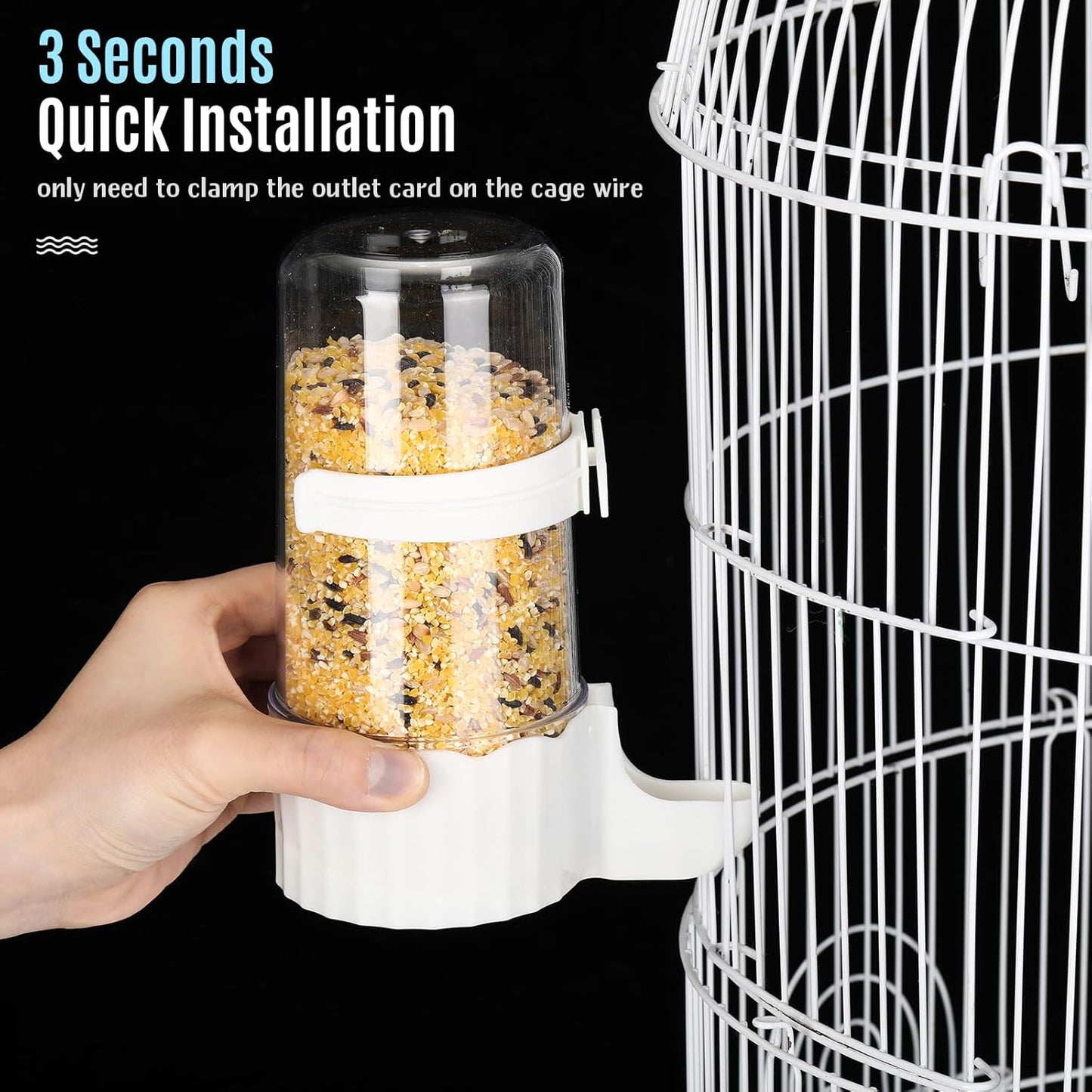 Weewooday 4 Pieces Automatic Bird Feeder Cage Water Dispenser Bird Water Feeder Hamster Cage Waterer Accessory Drinker Bottle for Hamster Parrot (Cute Style,Green, White,245 ml)