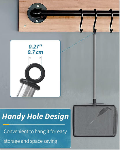 Pawfly Aquarium Fish Net with Extendable 9-24 Inch Long Handle for Betta Fish Tank Small Koi Pond and Pool