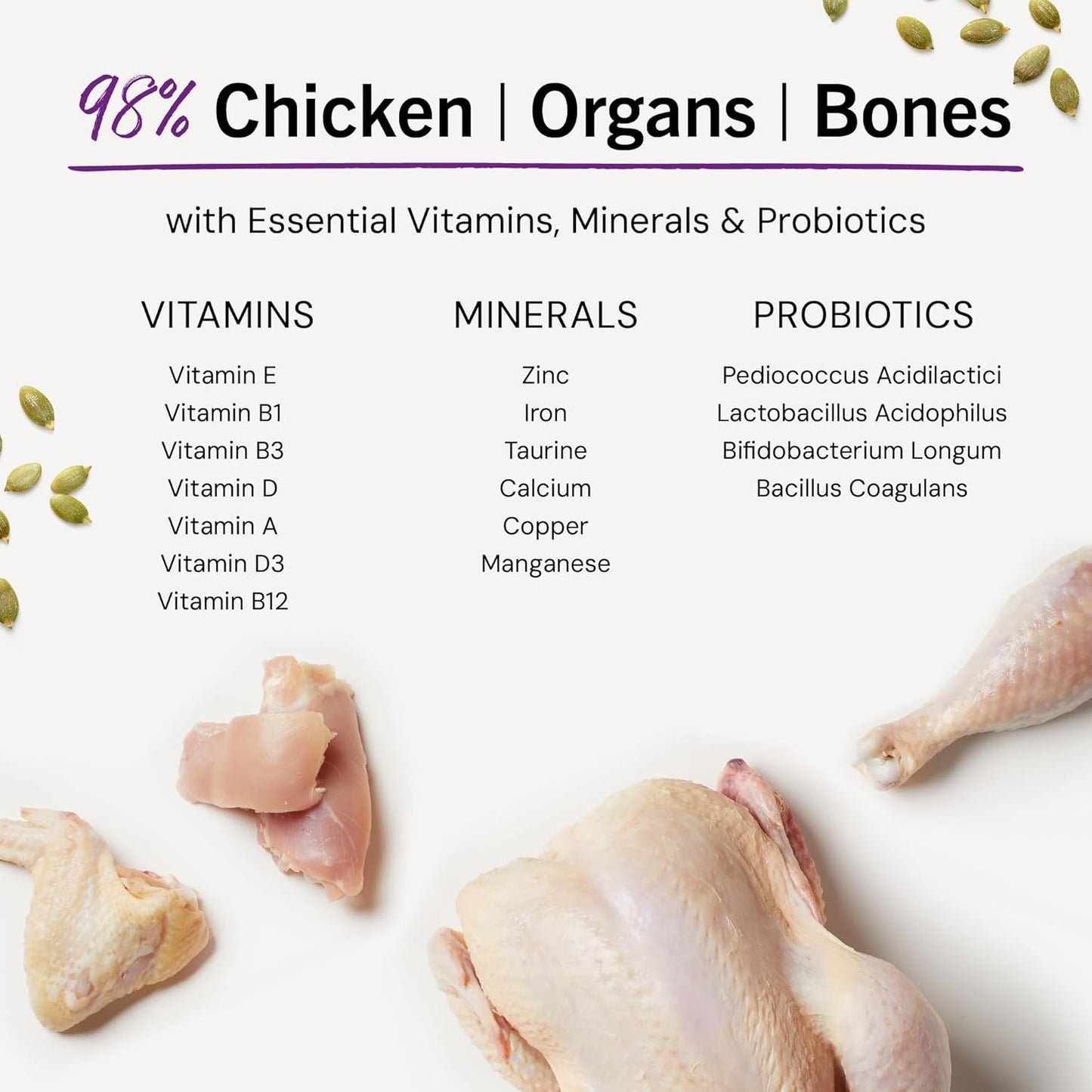 Stella & Chewy's Freeze-Dried Raw Cat Dinner Morsels - Premium Chicken Recipe with 98% Cage-Free Meat & Organs - Natural Grain-Free Cat & Kitten Food - Made in USA - 18 oz