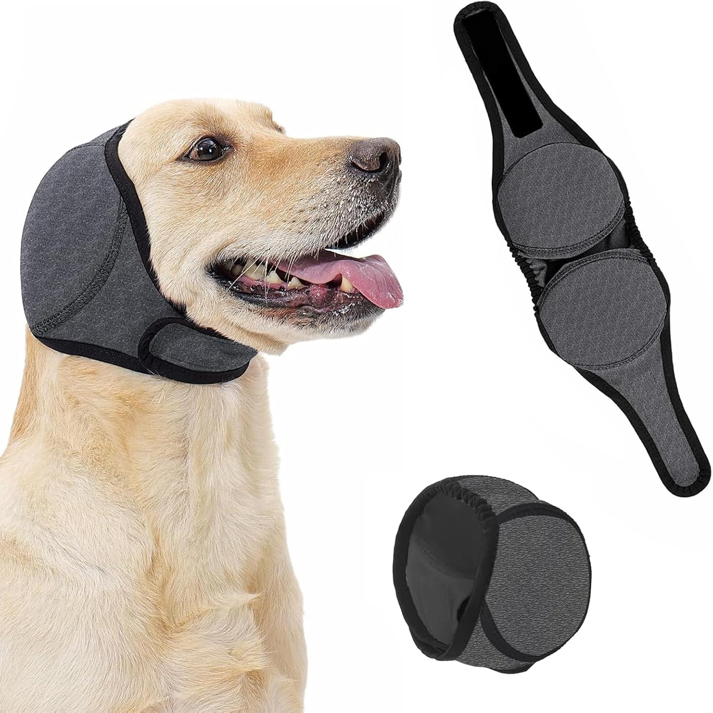 2026 New Dog Ear Muffs (Thickened) for Noise & Bath - Waterproof Protection with Elastic Calming Hoodie, Grooming & Anxiety Relief, Suitable for Various Occasions - Outdoor and Home (L)