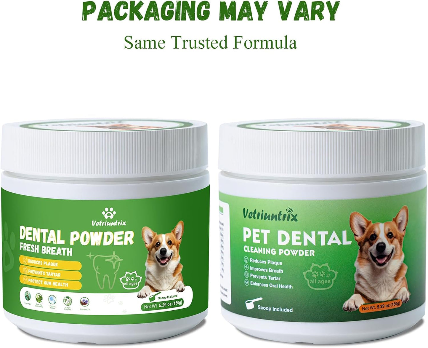 Dog Dental Care Powder - 300g Teeth Cleaning Powder for Dogs with Probiotic, Plaque & Tartar Control with Natural Enzymes, Fresh Breath for Small Medium Large Dogs
