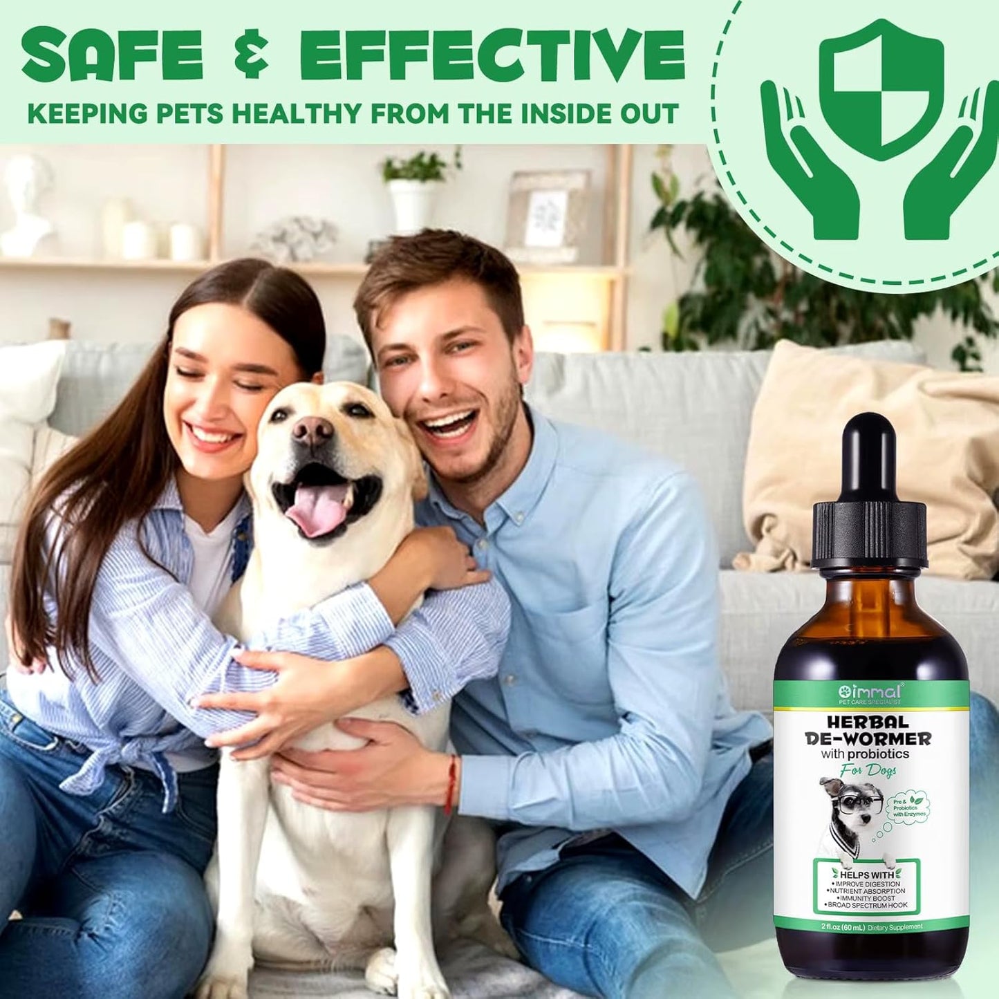 Natural Broad Spectrum Treatment for All Dogs, Herbal Cleanse, Digestive Support for All Breeds, Gut Health, Supplement Drops Enhanced with Probiotics for Puppy & Peros, Supplement Drops