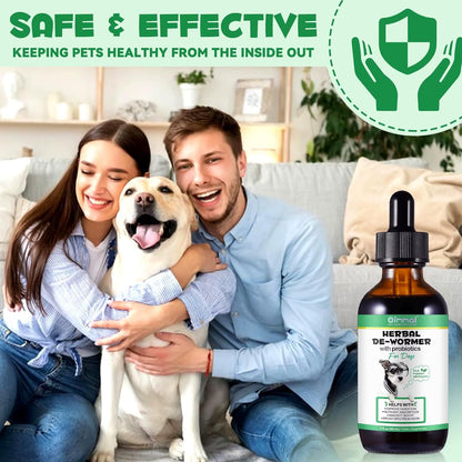 Natural Broad Spectrum Treatment for All Dogs, Herbal Cleanse, Digestive Support for All Breeds, Gut Health, Supplement Drops Enhanced with Probiotics for Puppy & Peros, Supplement Drops