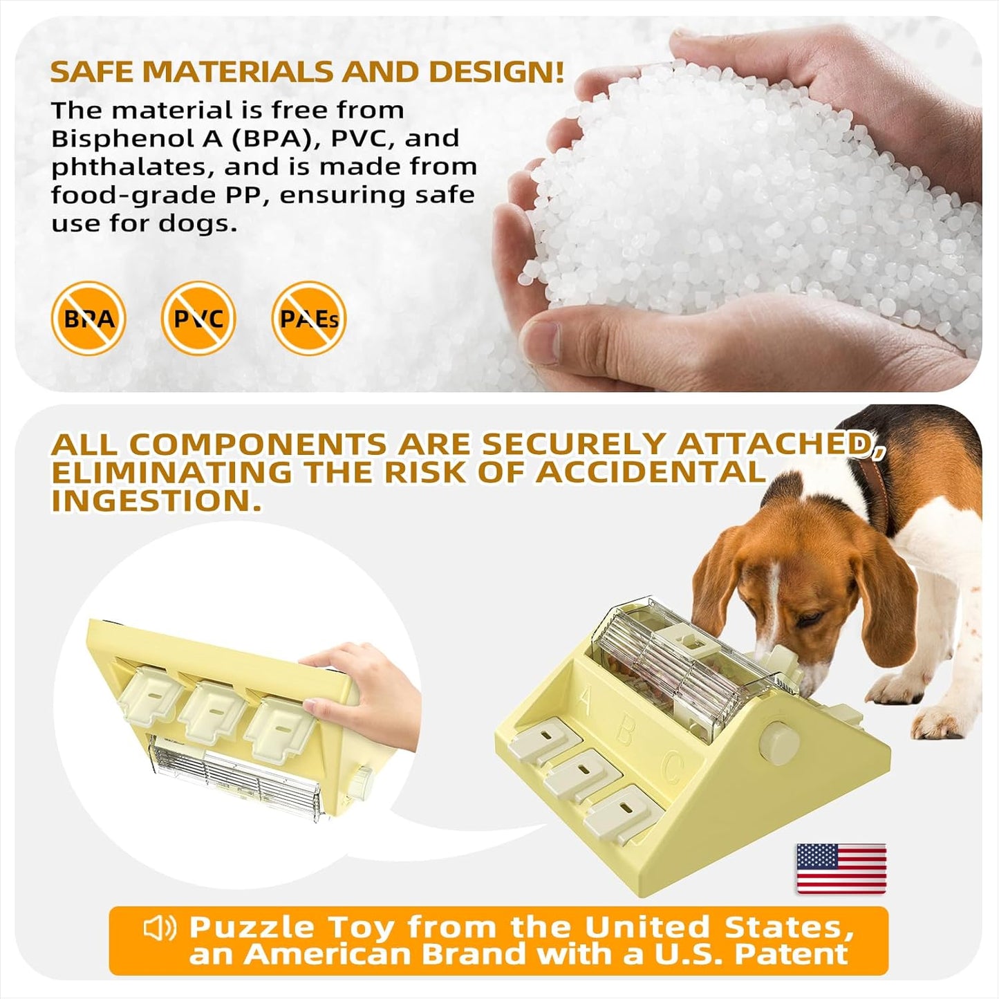 Paw-Activated Rolling Puzzle Game Toy Level 2 in 1 Puppy Treat Toys Capacity 14oz Slow Feeder Adjustable Interactive Food Dispenser for Small/Medium Dogs Brain Mental Stimulation Healthy Eating