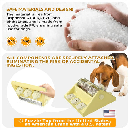 Paw-Activated Rolling Puzzle Game Toy Level 2 in 1 Puppy Treat Toys Capacity 14oz Slow Feeder Adjustable Interactive Food Dispenser for Small/Medium Dogs Brain Mental Stimulation Healthy Eating