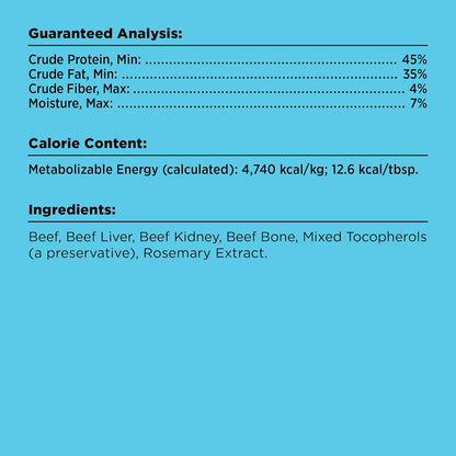 BIXBI Liberty Freeze Dried Dog Food Topper + Dog Treat, Beef Recipe, 4.5 oz - 98% Meat and Organs, No Fillers - Pantry-Friendly Raw Treat or Food Topper - USA Made in Small Batches