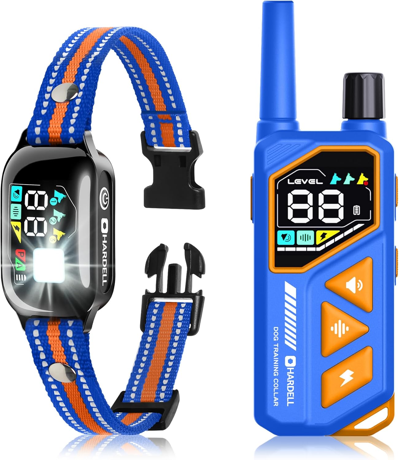 2-in-1 Dog Shock Collar and Bark Collar with Remote Control, Dog Training Collar Remote 3300FT, IP67 Waterproof, Dog Shock Collar for Large Medium Small Size Dog, Dog Bark Collar with Flashing Light