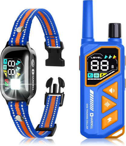 2-in-1 Dog Shock Collar and Bark Collar with Remote Control, Dog Training Collar Remote 3300FT, IP67 Waterproof, Dog Shock Collar for Large Medium Small Size Dog, Dog Bark Collar with Flashing Light