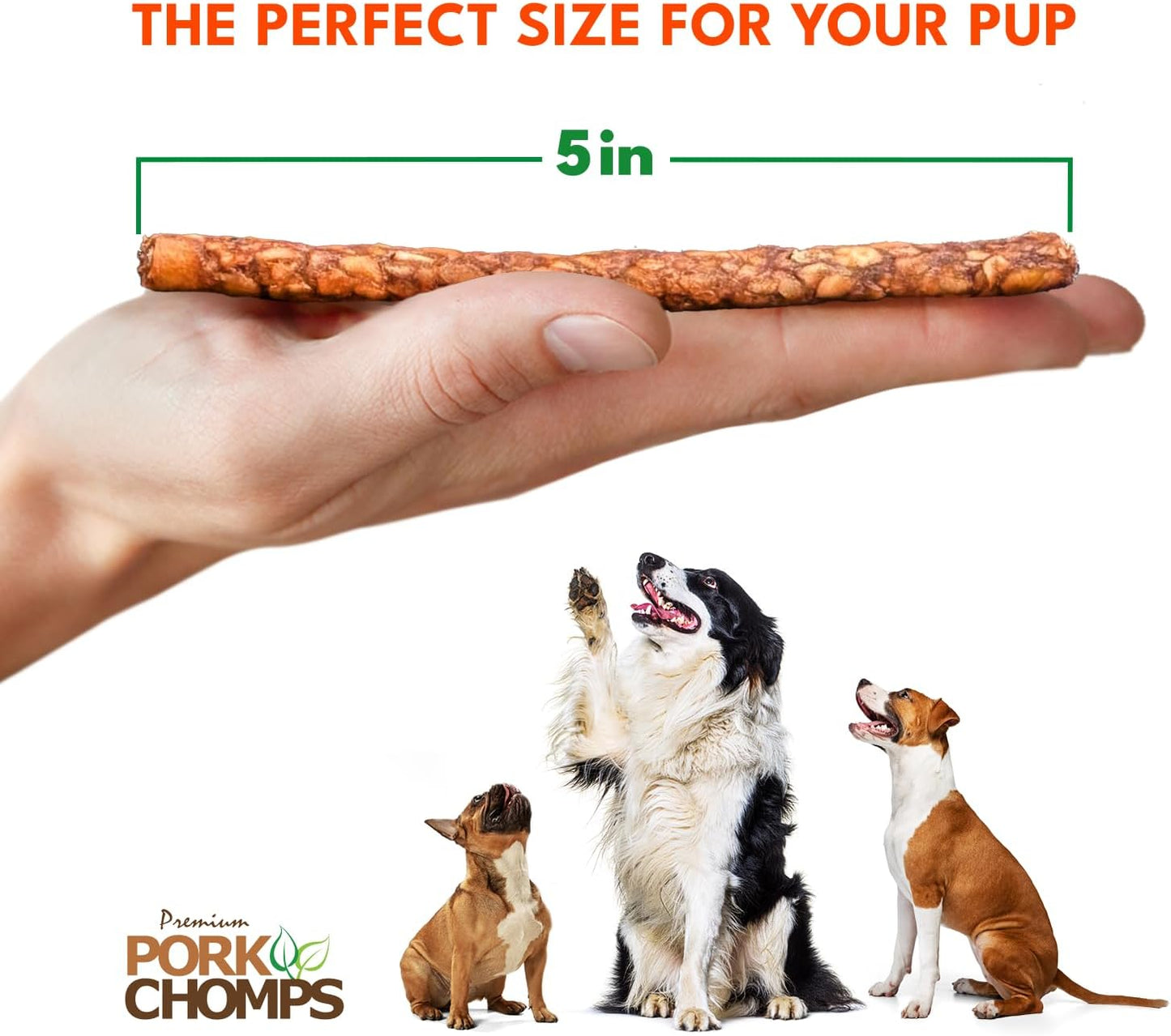 Pork Chomps Dog Chews, 5-inch Munchy Sticks, Assorted Flavors, 50 Count (Pack of 1)