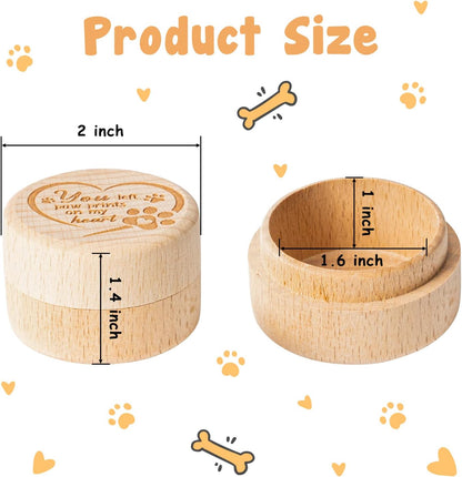 CJiangpo Dog Memorial Keepsake Box, Wooden Pet Urns Memorial Gifts for Loss of Dog Cat Hair Ashes Container Remembrance Pet Loss Sympathy Gifts