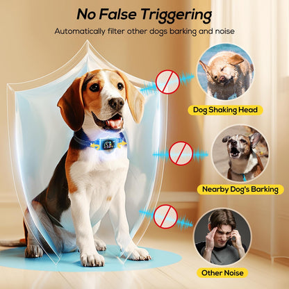 Bark Collar 2 Pack, Dog Bark Collar for Large Medium Small Dogs, Rechargeable Anti Barking Training Collar with Beep Vibration, Smart Collar with 5 Adjustable Sensitivity