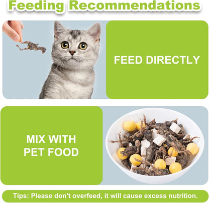 Freeze-Dried Quail Cats & Dogs Treats - Single Ingredient Pet Snacks, High-Protein Training Rewards, Grain-Free, Easy Digestion (3oz)