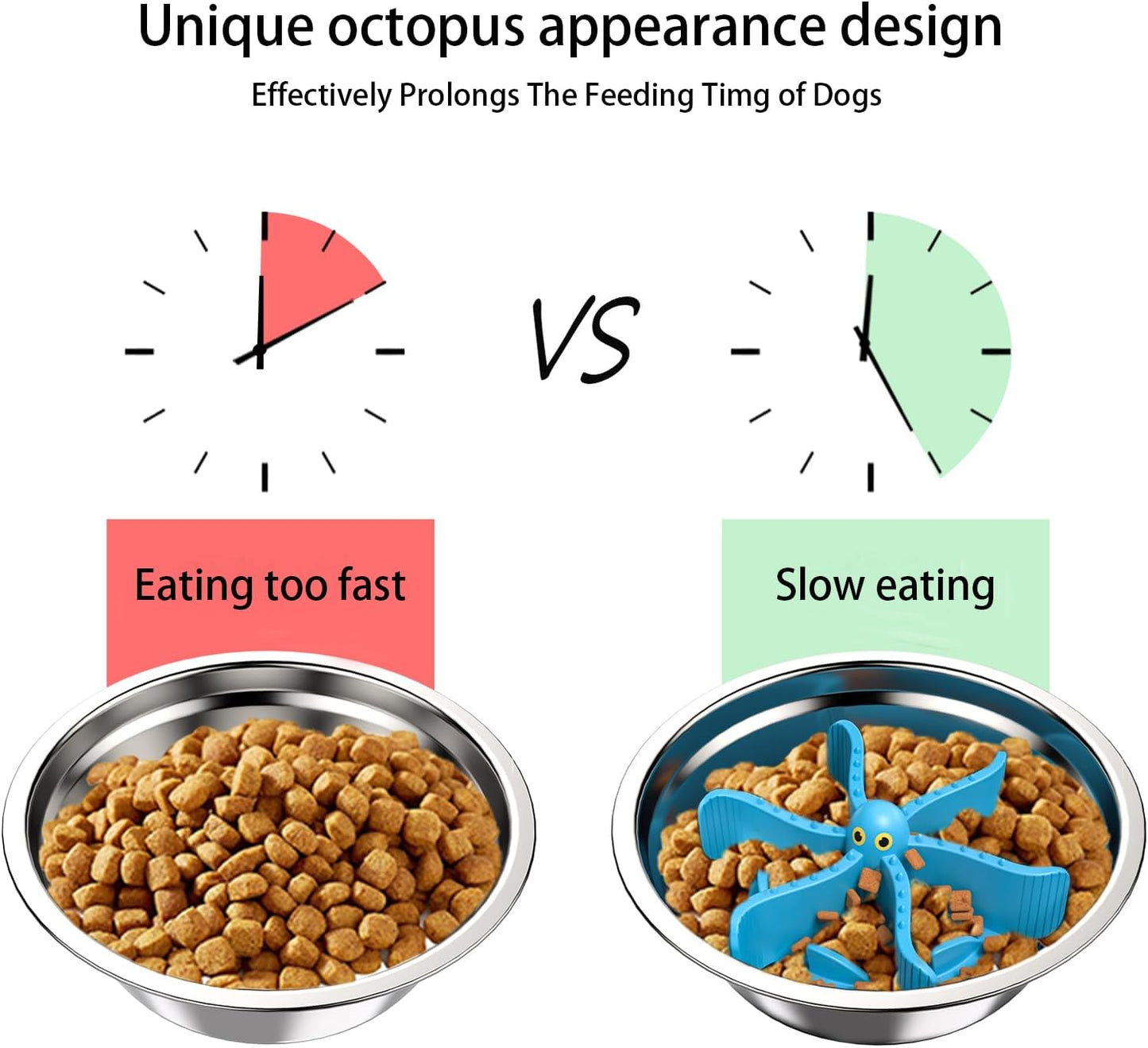 Slow Feeder Insert for Dog Bowl,Silicone Pet Food Slow Feeder(Cuttable),with Suction Cups for Large Breed and Medium Small Size Compatible with Regular Elevated Metal Glass Bowl