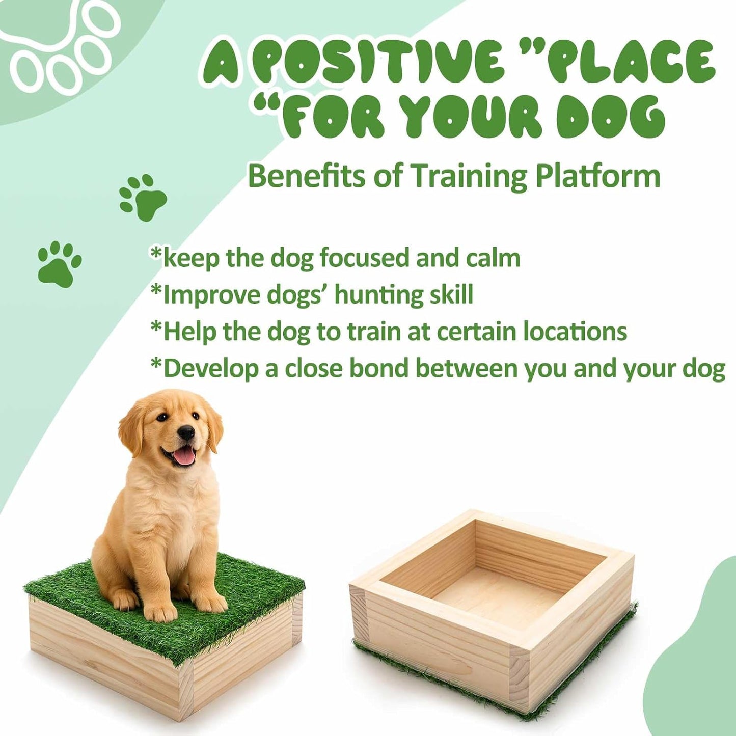 Dog Training Platform 11.81" Non Slip Pivot Box Place Board for Obedience, Hind Limb Awareness Practice Portable Place Board for Indoor Outdoor Use, Puppy to Medium Dogs Agility Training Equipment