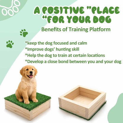 Dog Training Platform 11.81" Non Slip Pivot Box Place Board for Obedience, Hind Limb Awareness Practice Portable Place Board for Indoor Outdoor Use, Puppy to Medium Dogs Agility Training Equipment