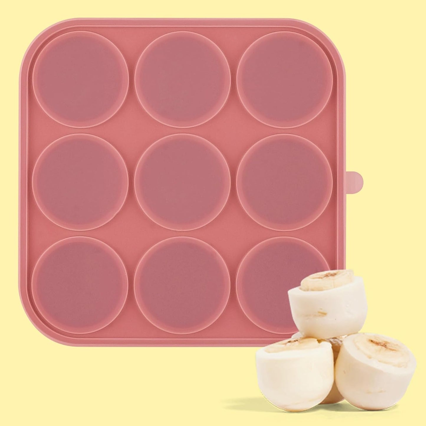 9-Cavity Silicone Frozen Dog Treat Mold with Lid for Woof Pupsicle & Power Chewer Pupsicle Large 25-75lbs,Reusable Frozen Dog Treat Tray Mold for Pupsicle Toy