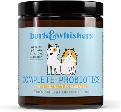 Bark & Whiskers Complete Probiotics, for Dogs and Cats, 3.17 oz (90 g), Supports Immune Function, Digestive Support, Veterinarian Formulated, Non GMO, Dr. Mercola