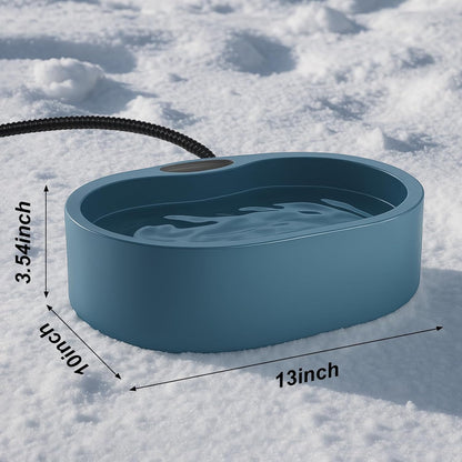 Large Heated Water Bowl for Dog & Cat, Outdoor Heated Dog Bowl with Chew Resistant Power Cord, Waterproof Heated Pet Bowl Smart Thermal-Dish in Winter for Dog Cat Chicken Birds, 125 OZ UL Certified