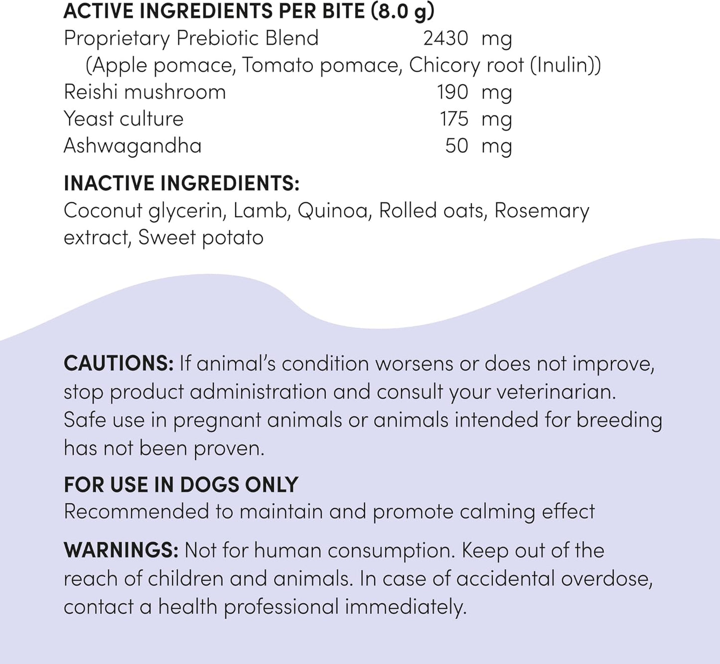 CRUMPS NATURALS Gutsy-Calm Bites 4.6oz/130g, Dog Treats, Supplements
