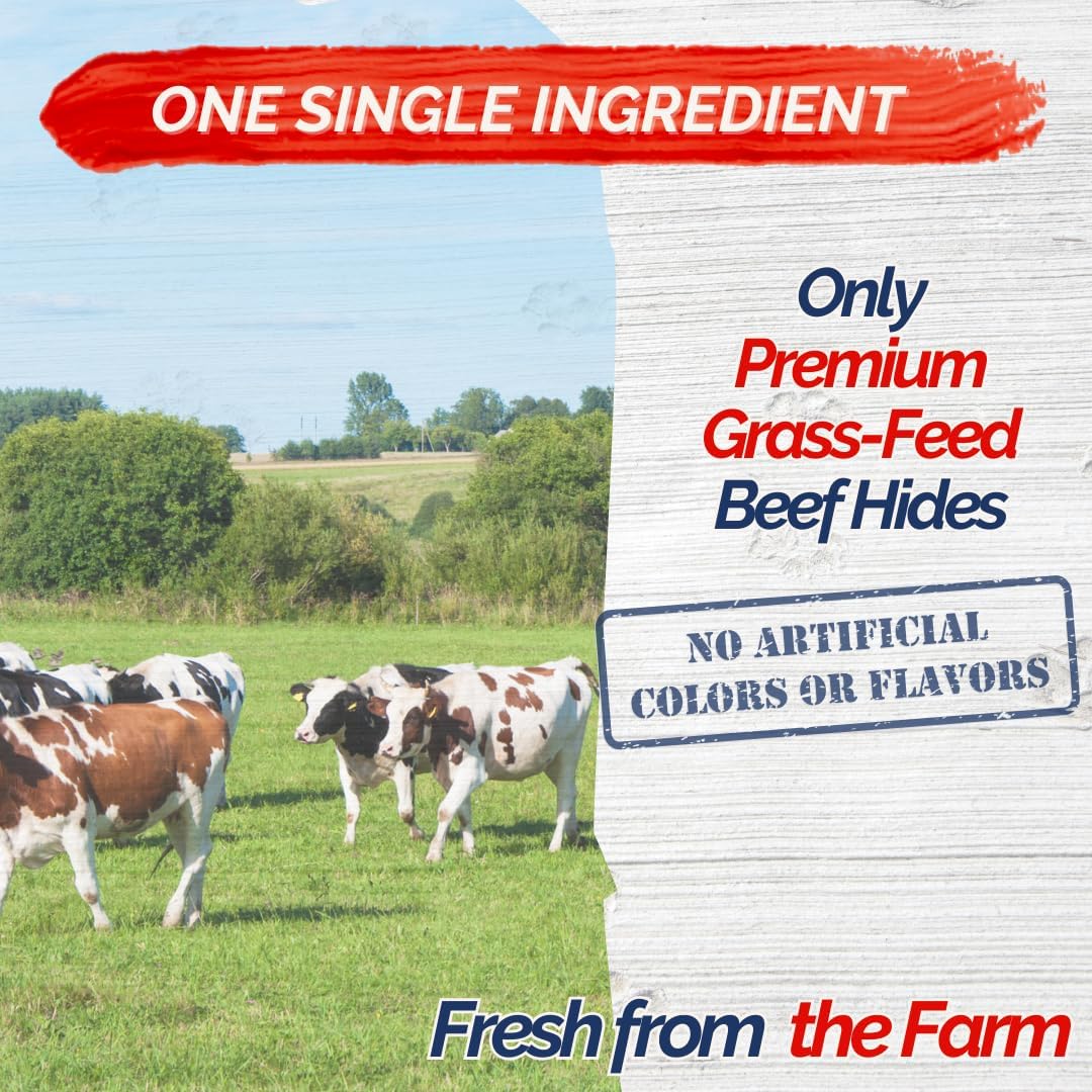 Natural Collagen Sticks for Dogs 12 Pack - 12 Inches Long-Lasting Alternative to Bully Sticks, Rawhide-Free Collagen Chews w/Chondroitin & Glucosamine for Joint Support & Dental Health